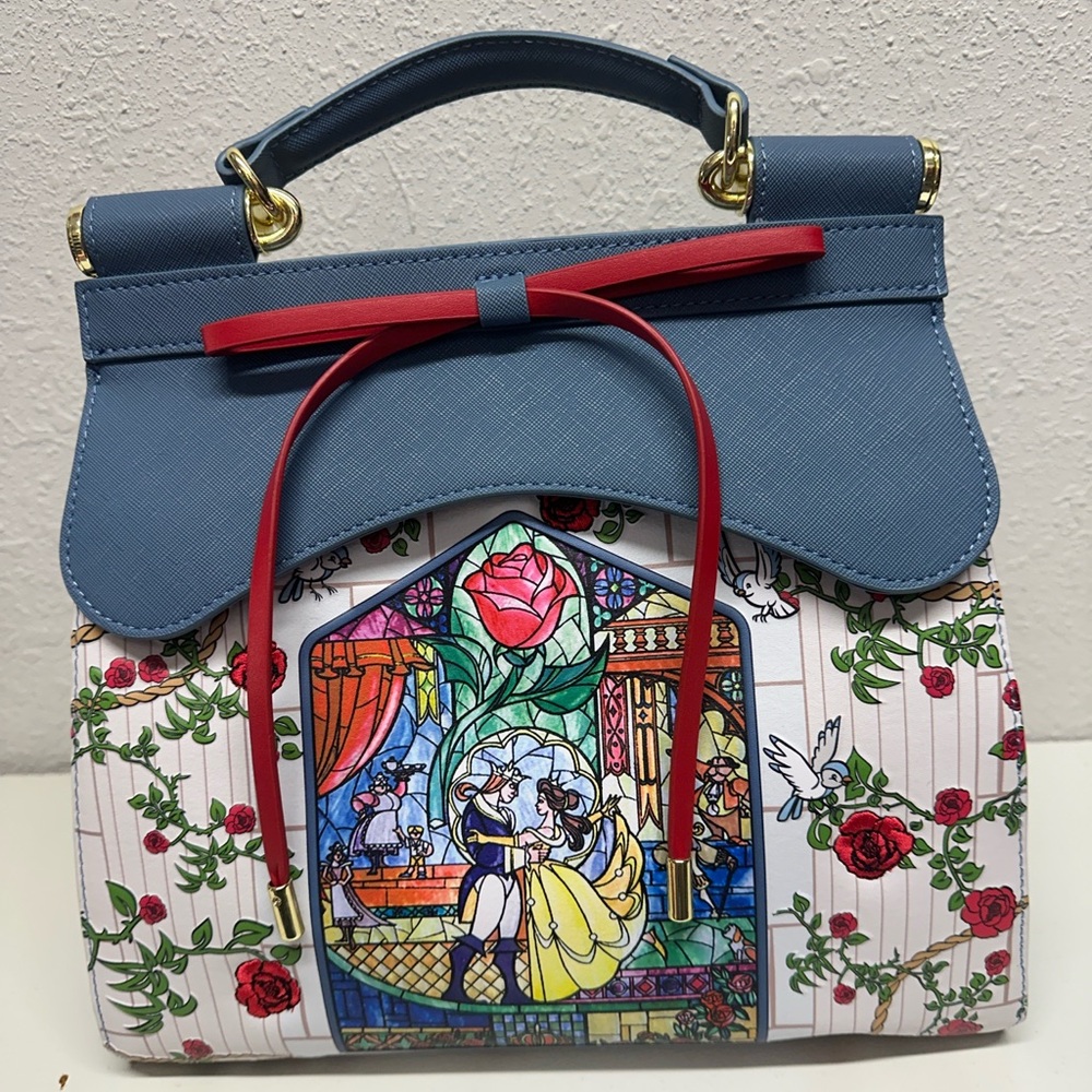 Beauty and the Beast Loungefly purse-stained glass version